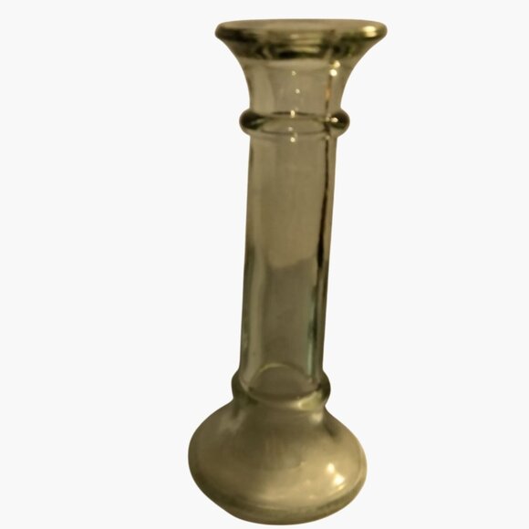 Vintage Clear Glass Bud Vase Candlestick Holder - Picture 2 of 6